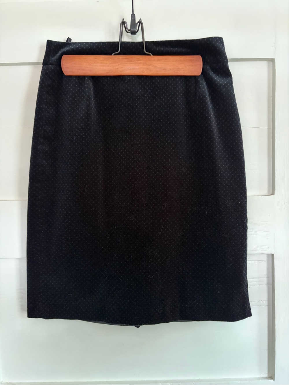 J. Crew Black Velvet Pencil Skirt with Subtle Dot Texture